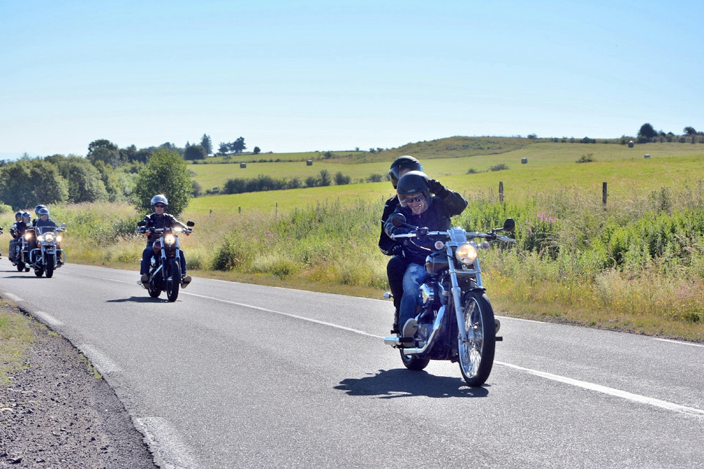 Bikers riding together